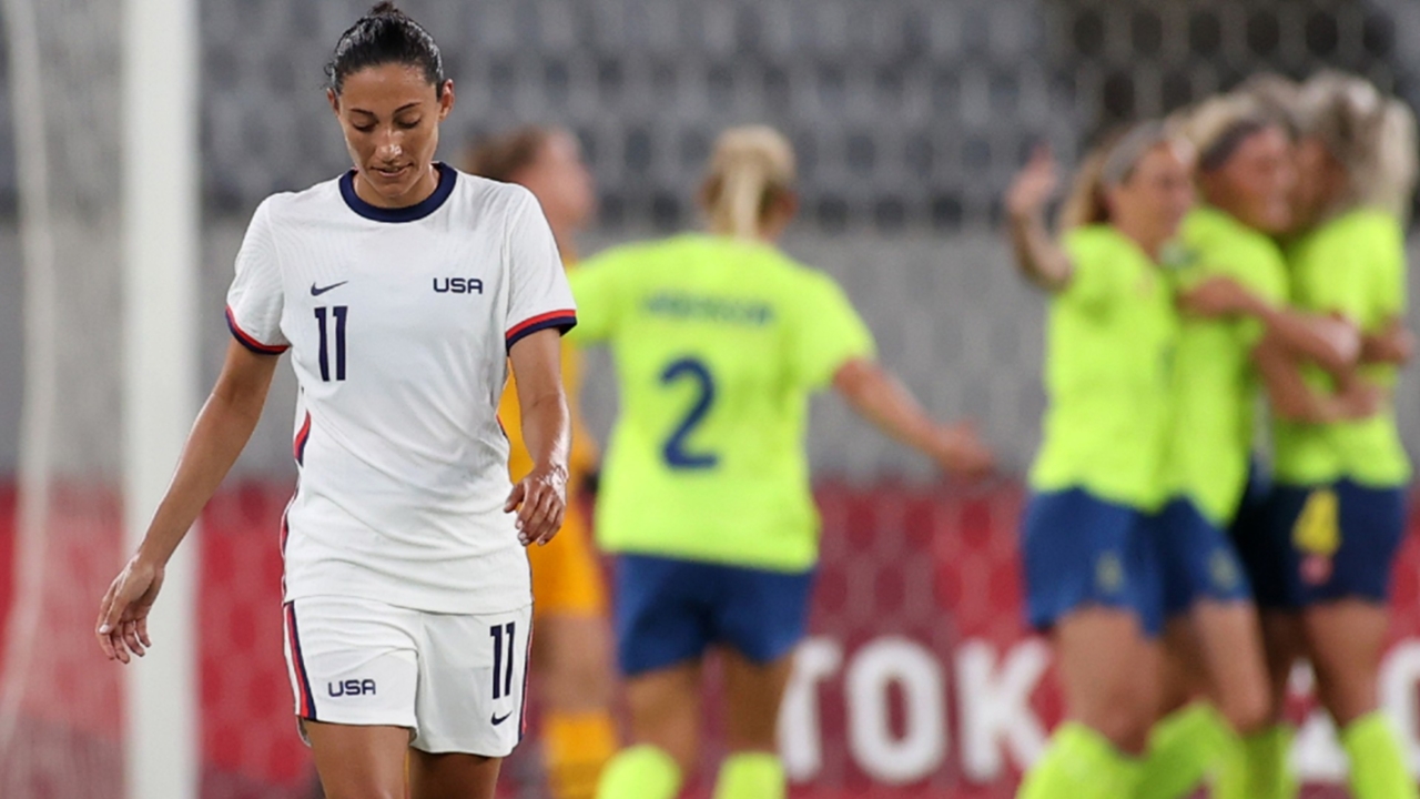 US soccer player Christen Press walking away from Swedish soccer team