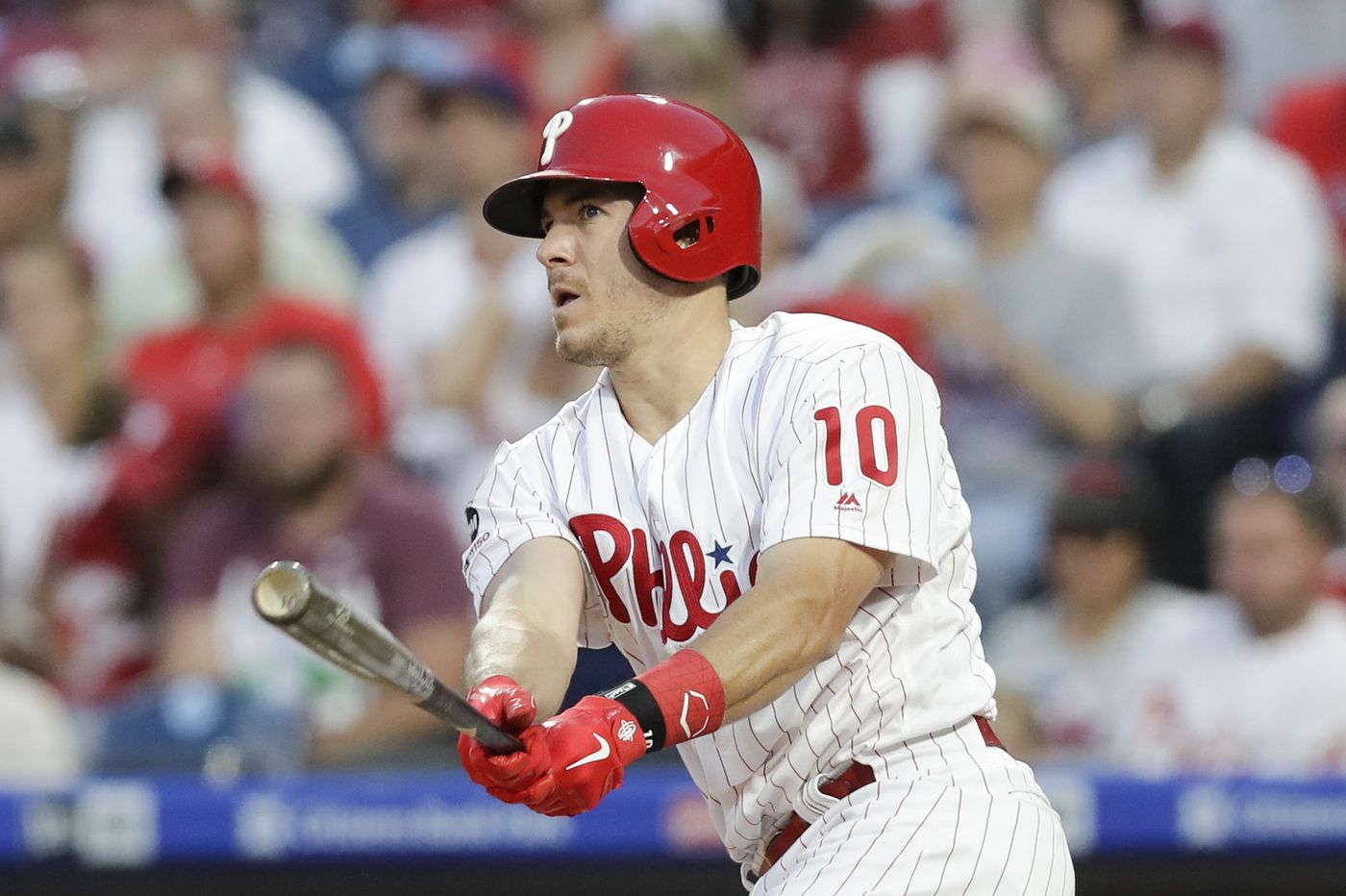 Philadelphia catcher J.T. Realmuto, just 1-17 with 11 strikeouts, is just one example of the struggling Phillies offense