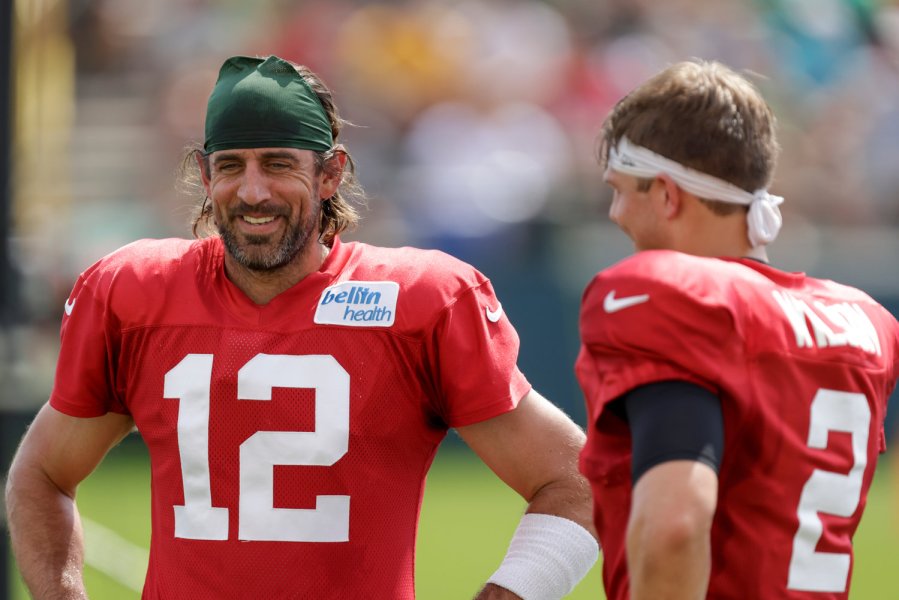 Aaron Rodgers, Zach Wilson in Packers-Jets conjoined training camp