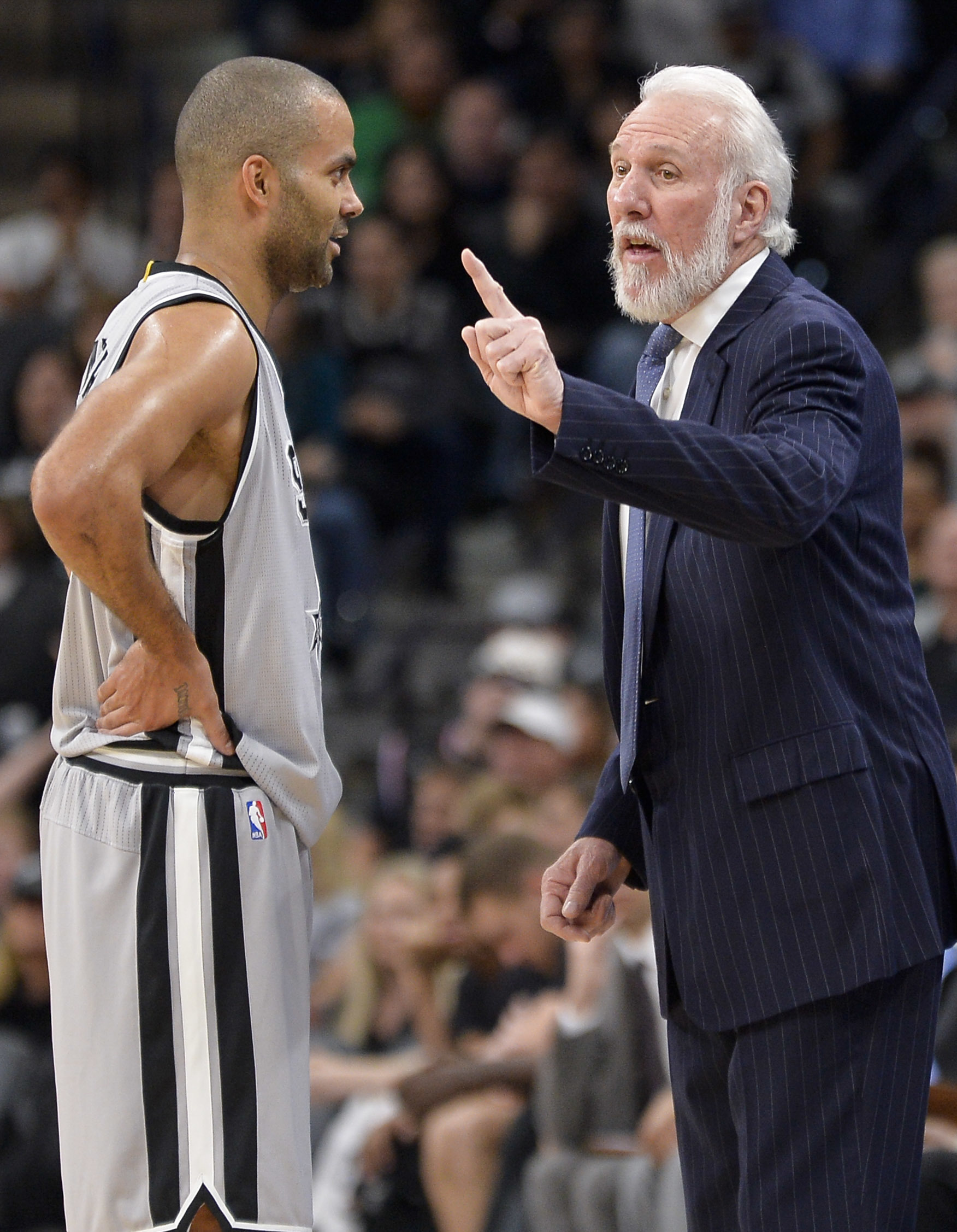 Tony Parker and Gregg Popovich were both named as members of the 2023 Hall of Fame Class (Photo by Darren Abate, Associated Press)